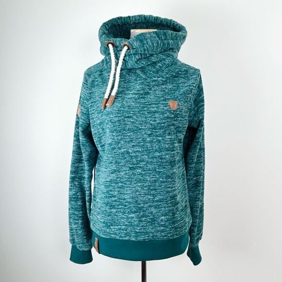 Naketano Fleece Teal Green Pullover Hoodie‎ with Drawstring - Picture 1 of 12